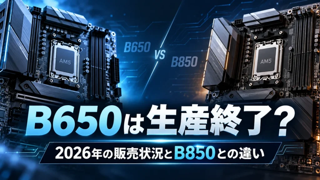B650とB850のマザーボードを比較した記事のアイキャッチ画像